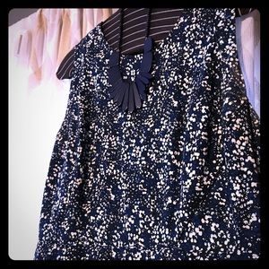Gap Blue Floral Print Fit & Flare Dress